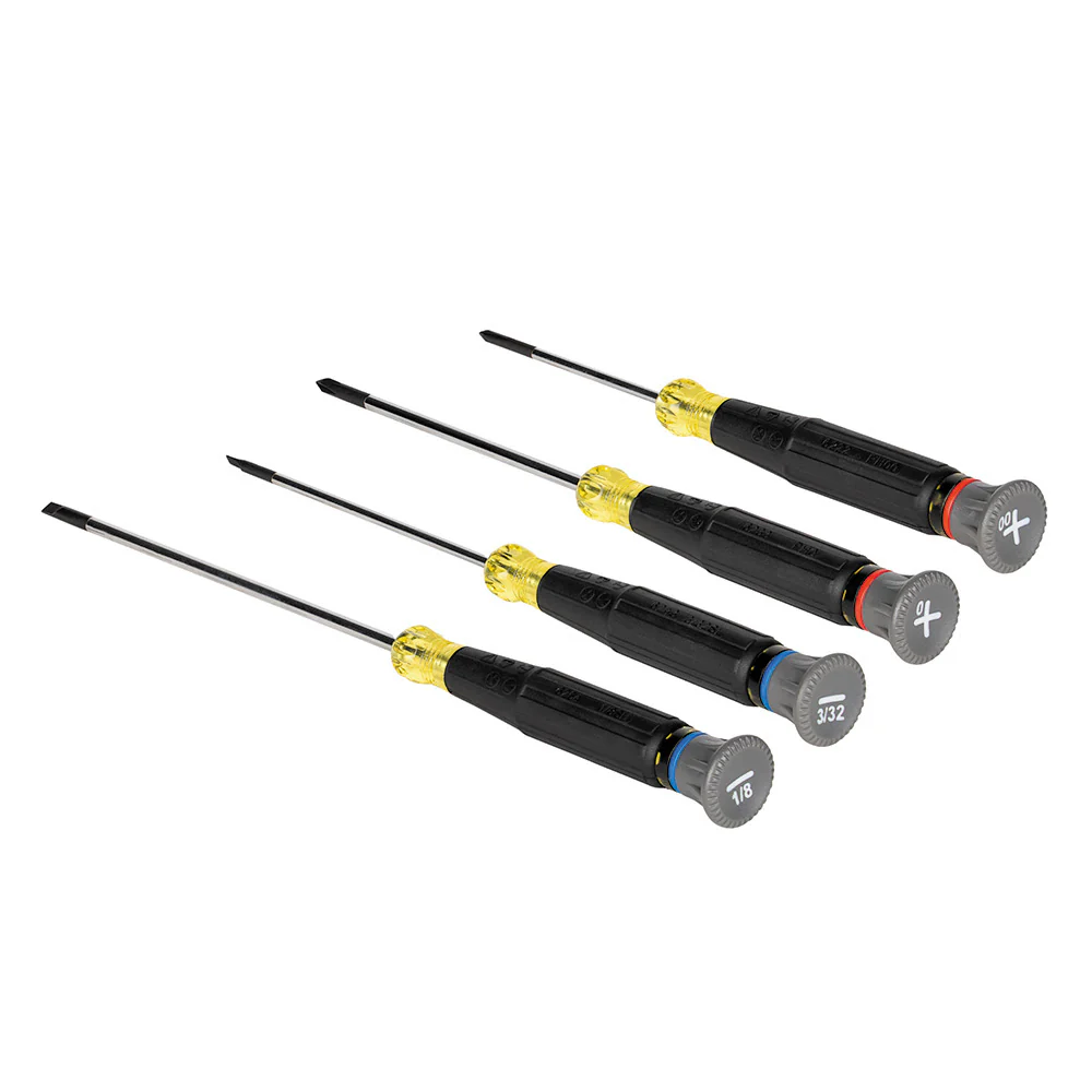 Klein 85615 Precision Screwdriver Set, Slotted, and Phillips 4-Piece - Moutools