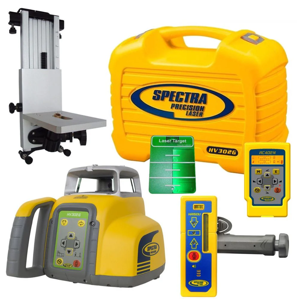 Spectra HV302G-2 HV302G Green Beam Laser Package with HR150U Laser Receiver and RC402N Remote Control - Moutools