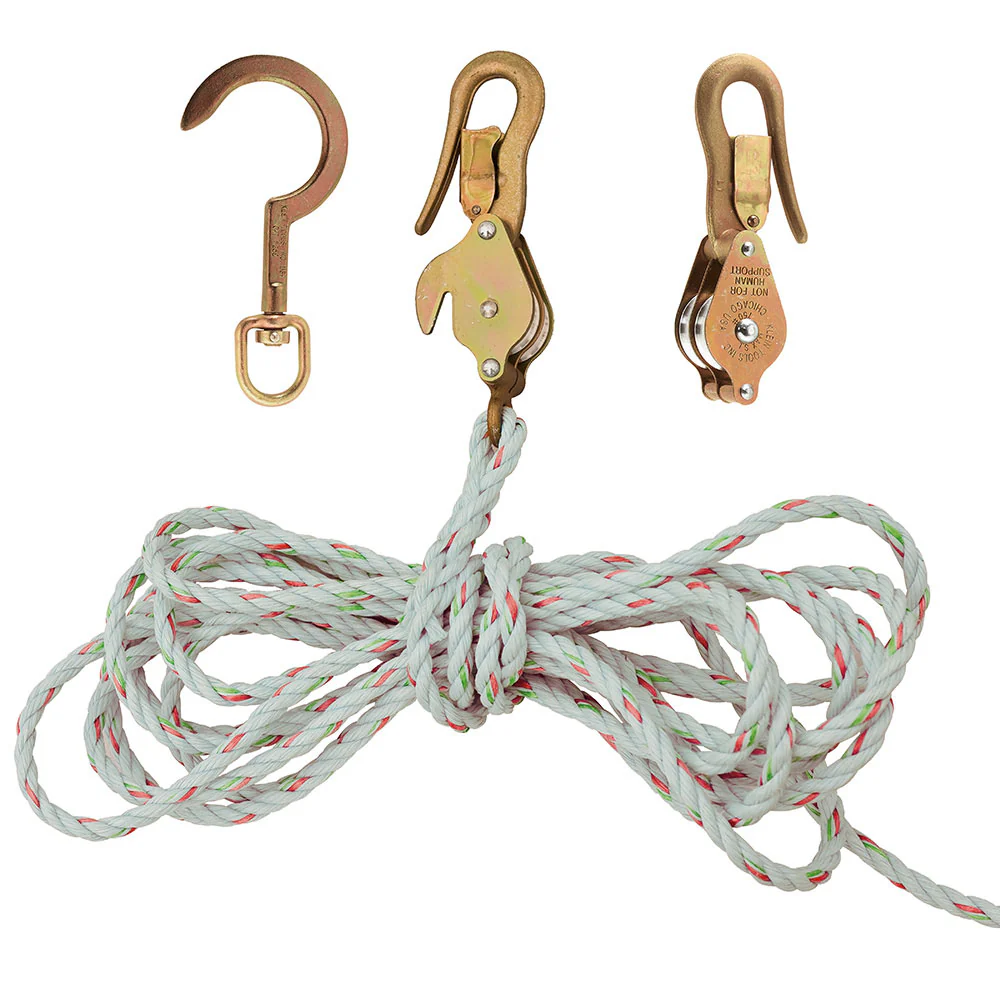 Klein Tools H1802-30SSR Block and Tackle, Spliced to Block 268, w/Hook 259 - Moutools