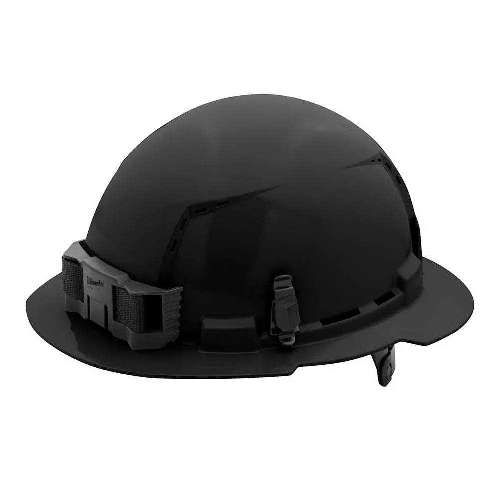 Milwaukee 48-73-1231 Black Full Brim Vented Hard Hat with 6PT Ratcheting Suspension – Type 1 Class C - Moutools