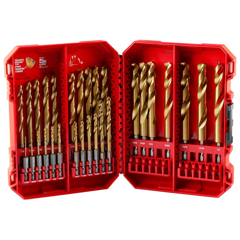 Milwaukee 48-89-4672 SHOCKWAVE Impact Duty RED HELIX Titanium Drill Bit Set - 29PC - Moutools
