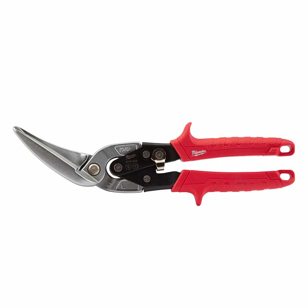 Milwaukee 48-22-4538 Long Cut Offset Left Aviation Snip - Moutools