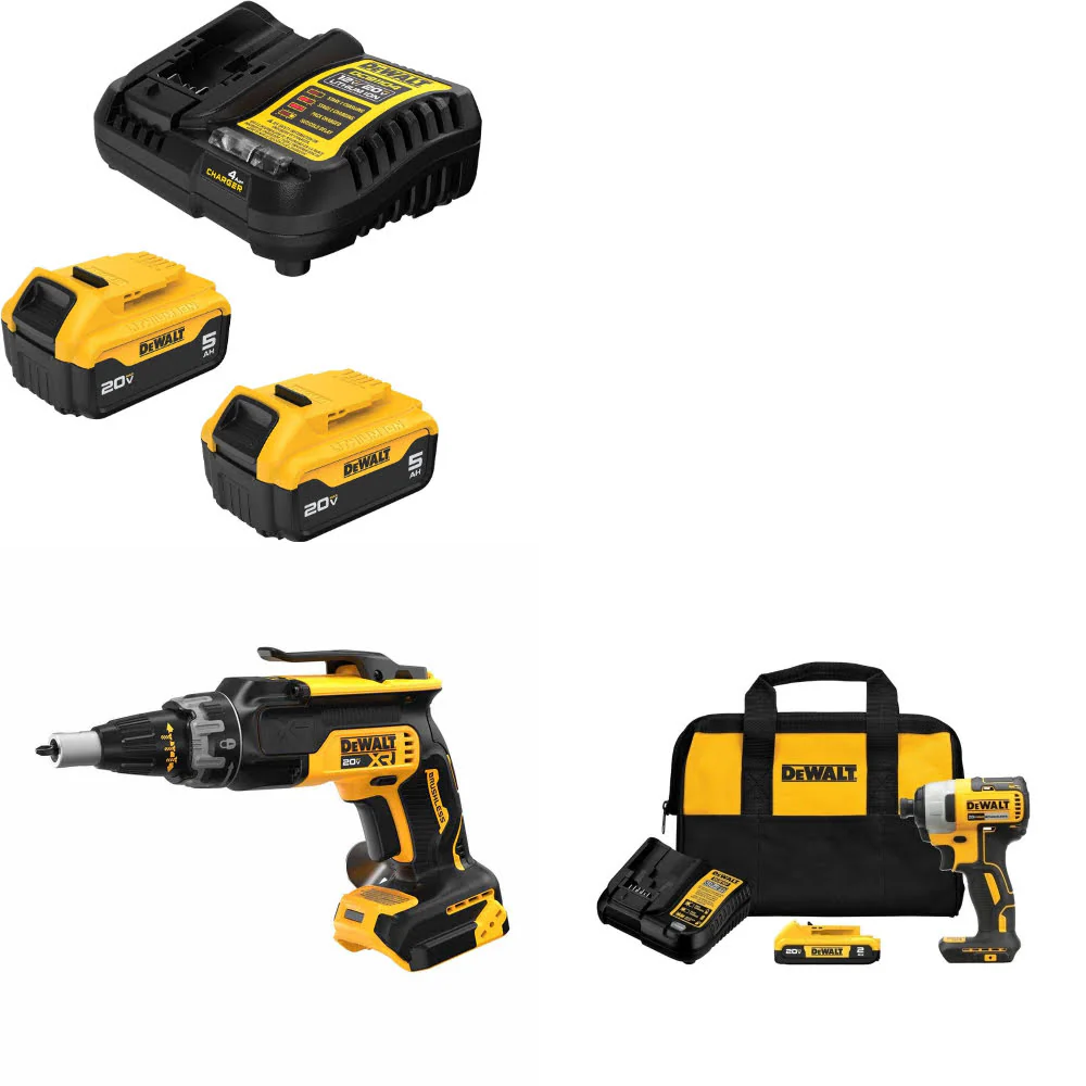 DeWalt DCB205-2C 20V Max Starter Kit W/ DCF630B 20V Screwgun & Impact Driver Kit - Moutools