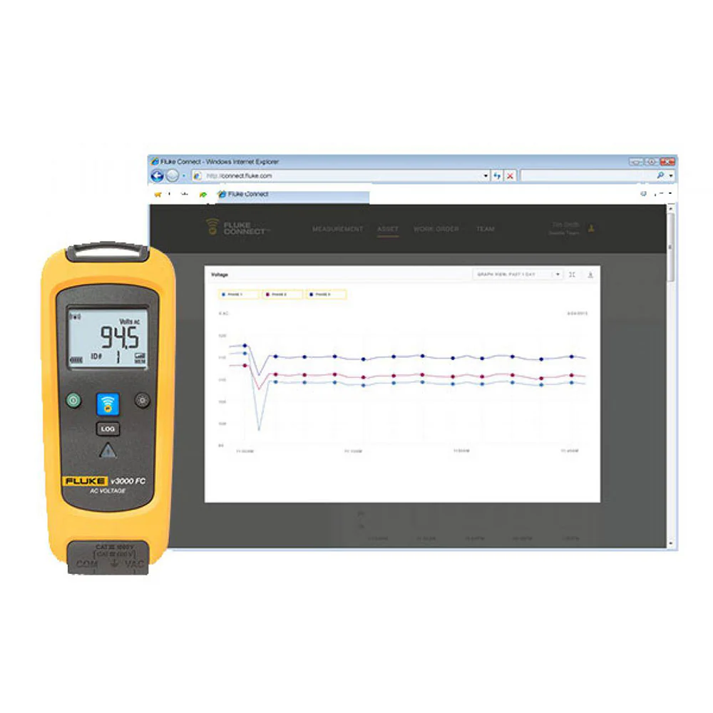 Fluke FLK-V3000 FC wireless TRMS AC Voltage Module with FC Compatibility 1000V - Moutools