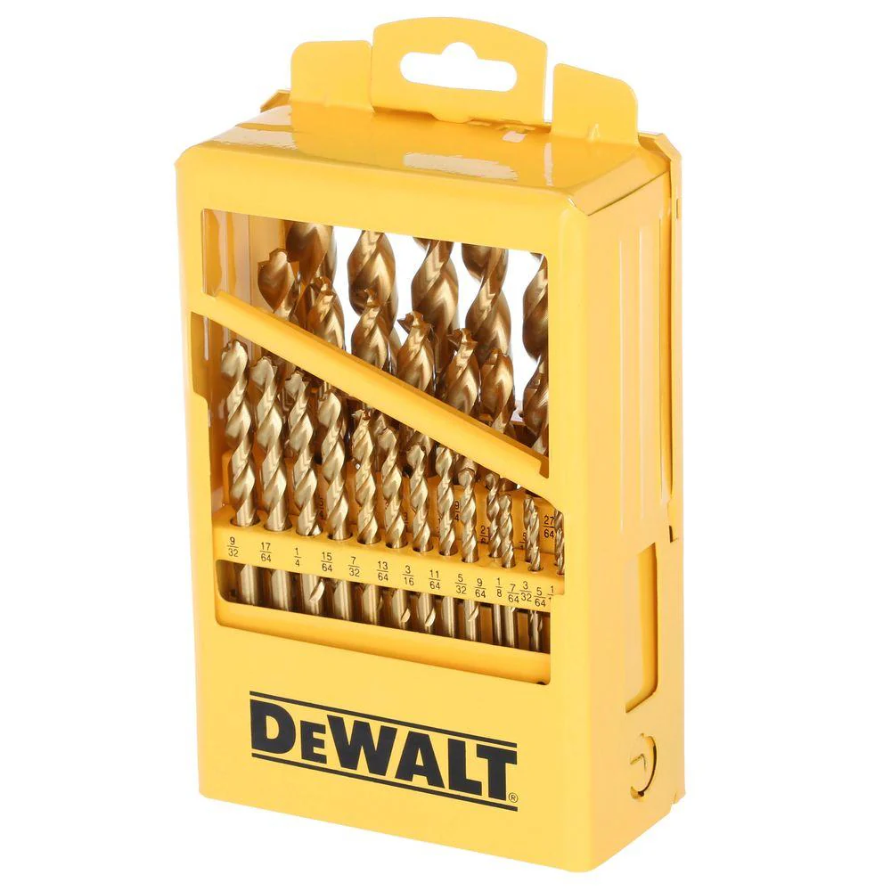 DeWalt DW1969 29-Piece Pilot Point Drill Bit Set Metal Index - Moutools