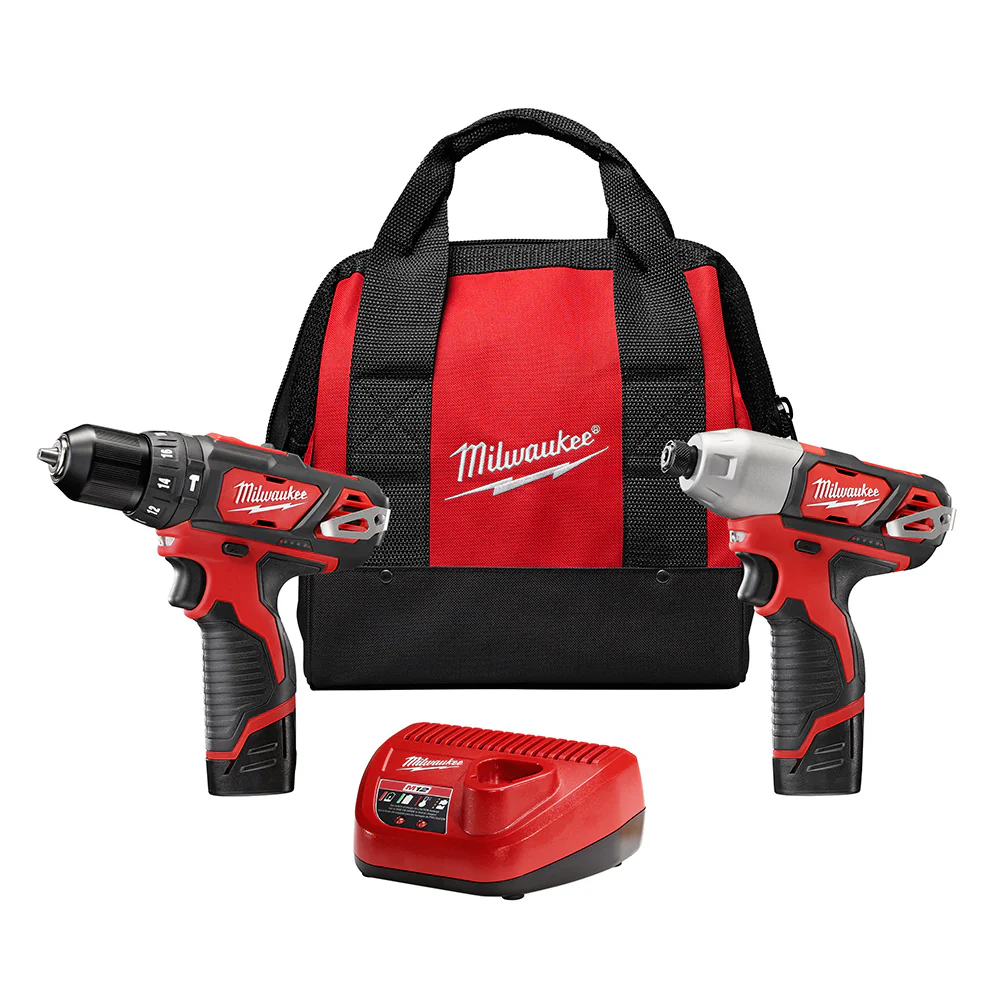 Milwaukee 2497-22 M12 Hammer Drill and Impact Combo - Moutools
