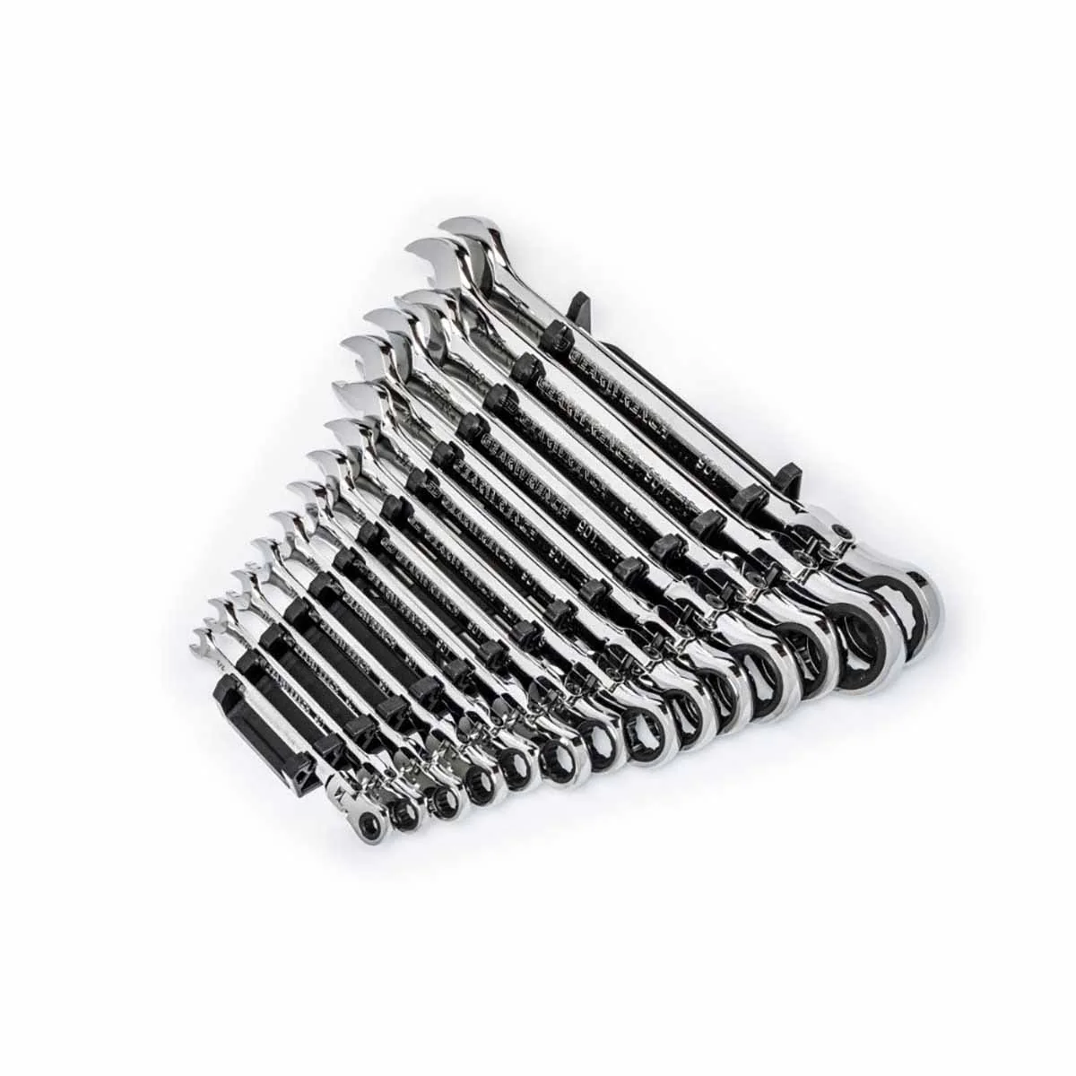 GearWrench 86759 14 Pc. 90-Tooth 12 Point Flex Head Ratcheting Combination SAE Wrench Set - Moutools