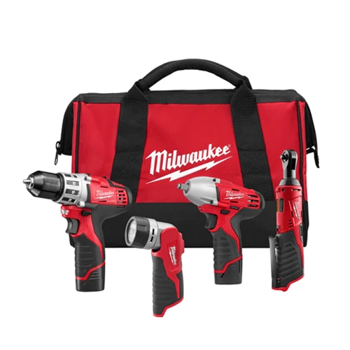 Milwaukee 2493-24 M12 Cordless LITHIUM-ION 4 Tool Combo Kit - Moutools