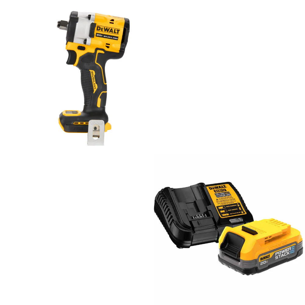 DeWalt DCF921B ATOMIC 20V MAX* Impact Wrench w/ FREE DCBP034C 20V Starter Kit - Moutools