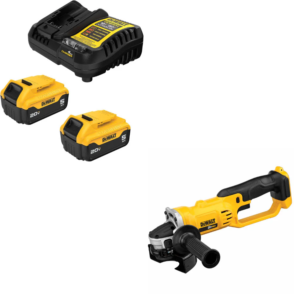 DeWalt DCB205-2C 20V MAX XR Starter Kit W/ FREE DCG412B 20V MAX Cut-Off Tool - Moutools