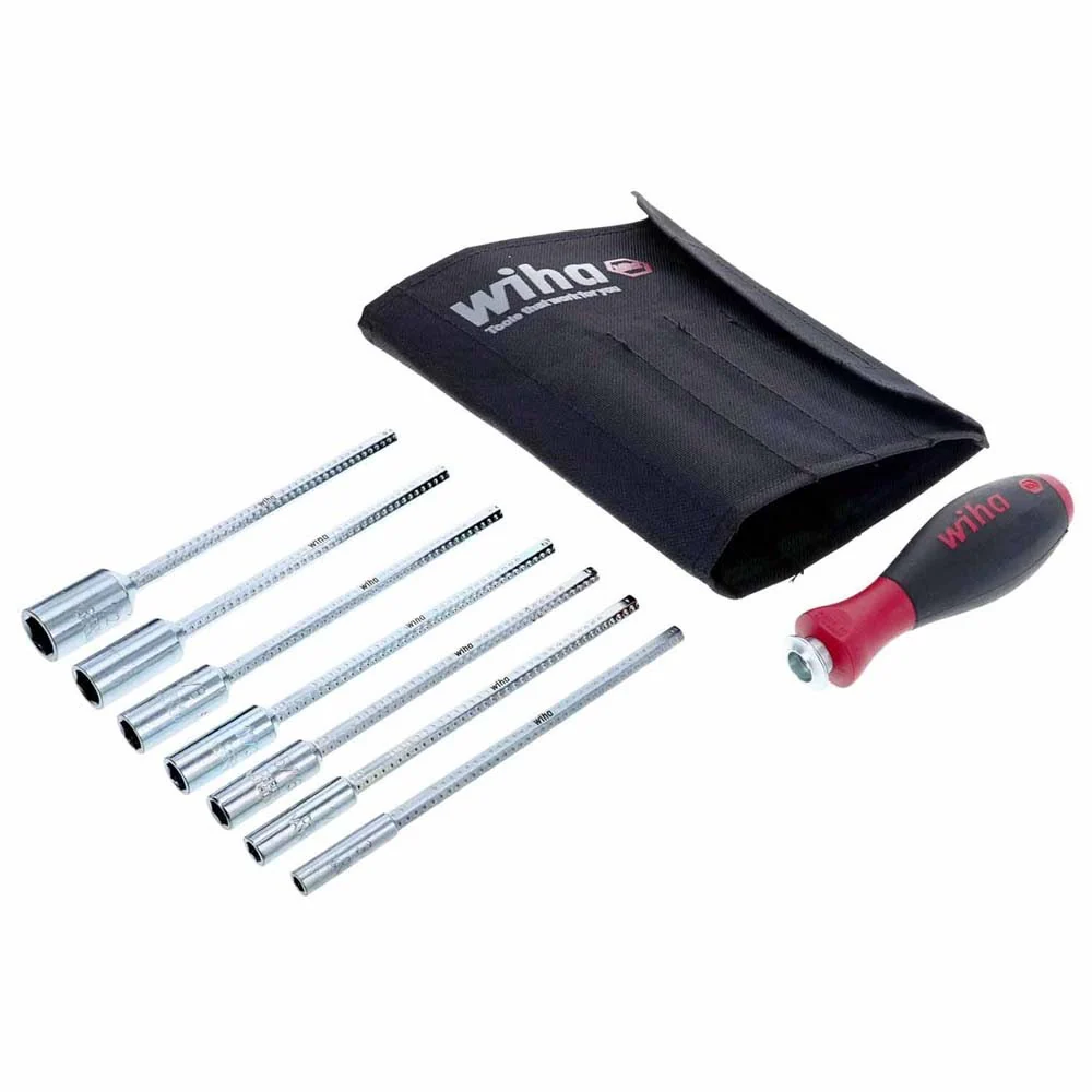 Wiha 28196 8 Piece SoftFinish Drive-Loc VI Nut Driver Set - Inch - Moutools