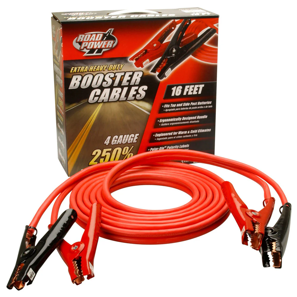 Southwire 86660104 Booster Cable 4 Gauge 16' CCA Polar Glow Clamp - Moutools
