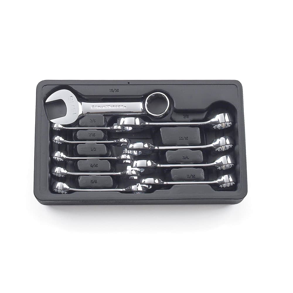 GearWrench 81905 10 Pc. 12 Point Stubby Combination SAE Wrench Set - Moutools