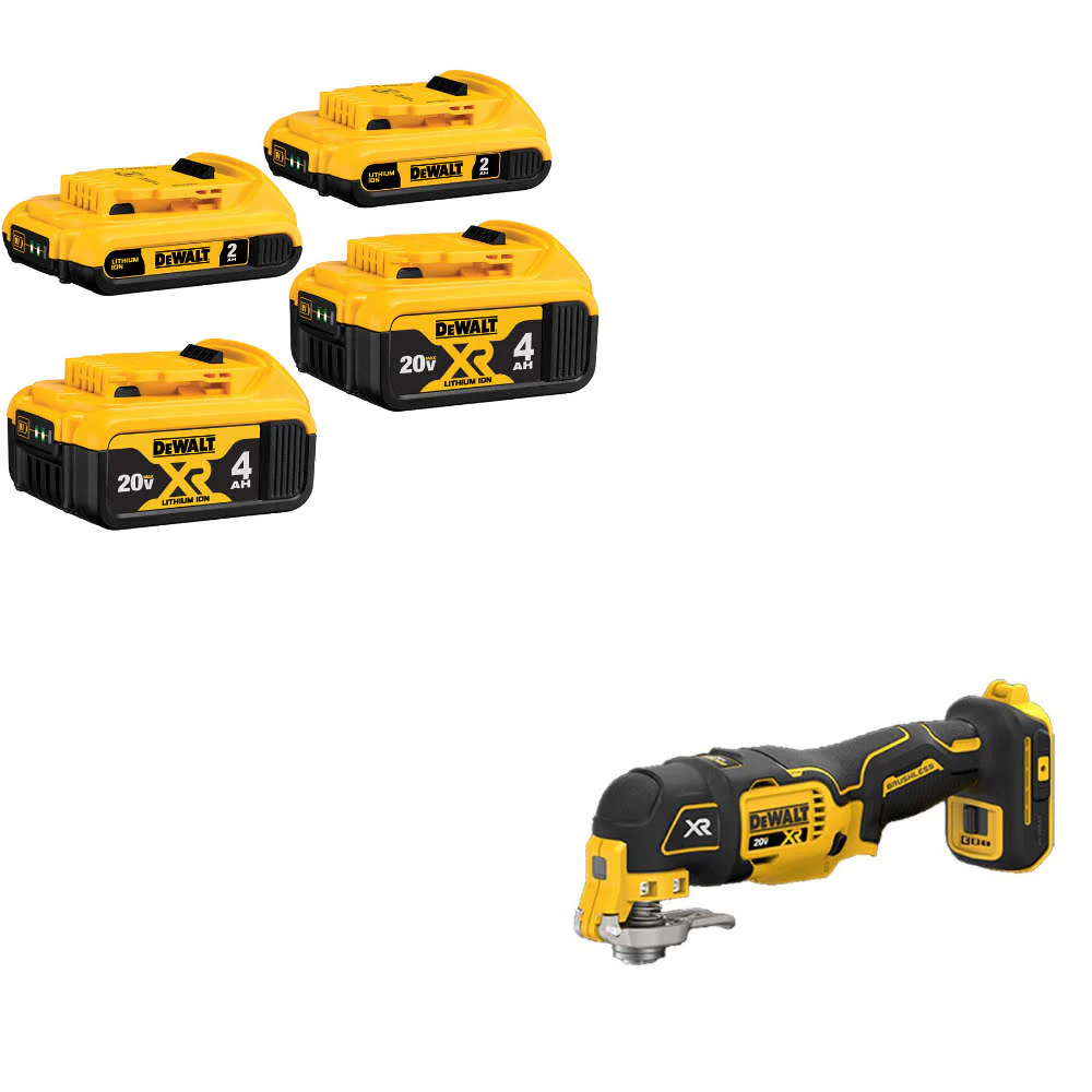 DeWalt DCB324-4 20V MAX Battery 4-Pack W/ FREE DCS356B 20V MAX XR Multi-Tool - Moutools