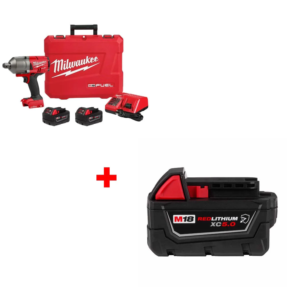 Milwaukee 2864-22R M18 FUEL Impact Wrench Kit w/ FREE 48-11-1850R M18 Battery - Moutools