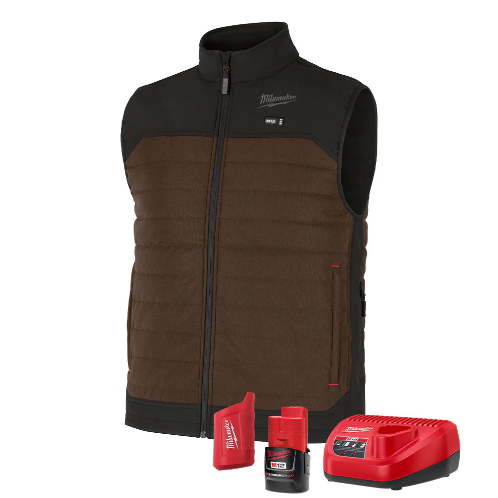Milwaukee M300N-21 M12 Heated Brown Axis Vest Kit - Moutools