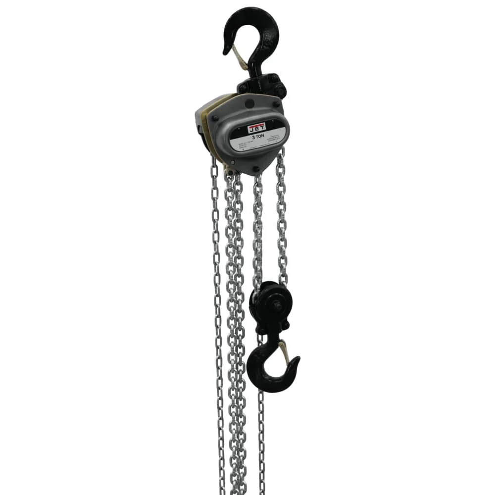 Jet JT9-207115 L-100-300WO-15 3-Ton Hand Chain Hoist 15' Lift, Overload Protection - Moutools