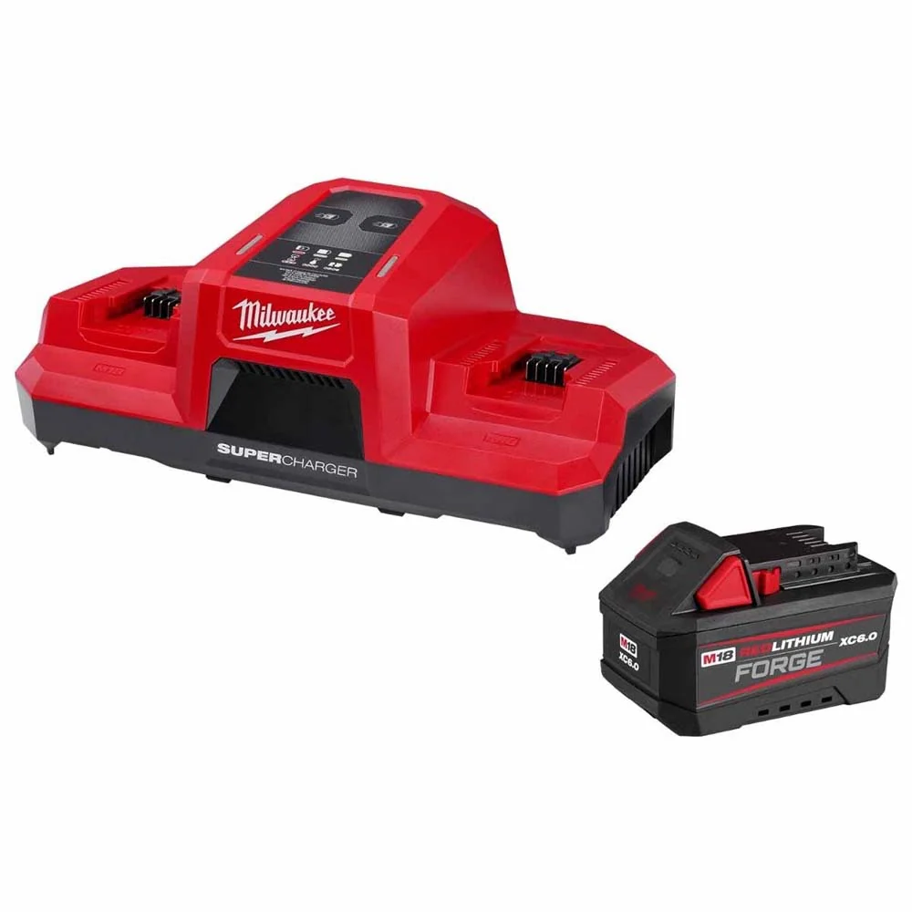 Milwaukee 48-59-1861 M18 18V Lithium-Ion High Output Starter Kit with FORGE 6.0Ah Battery and Rapid Charger - Moutools