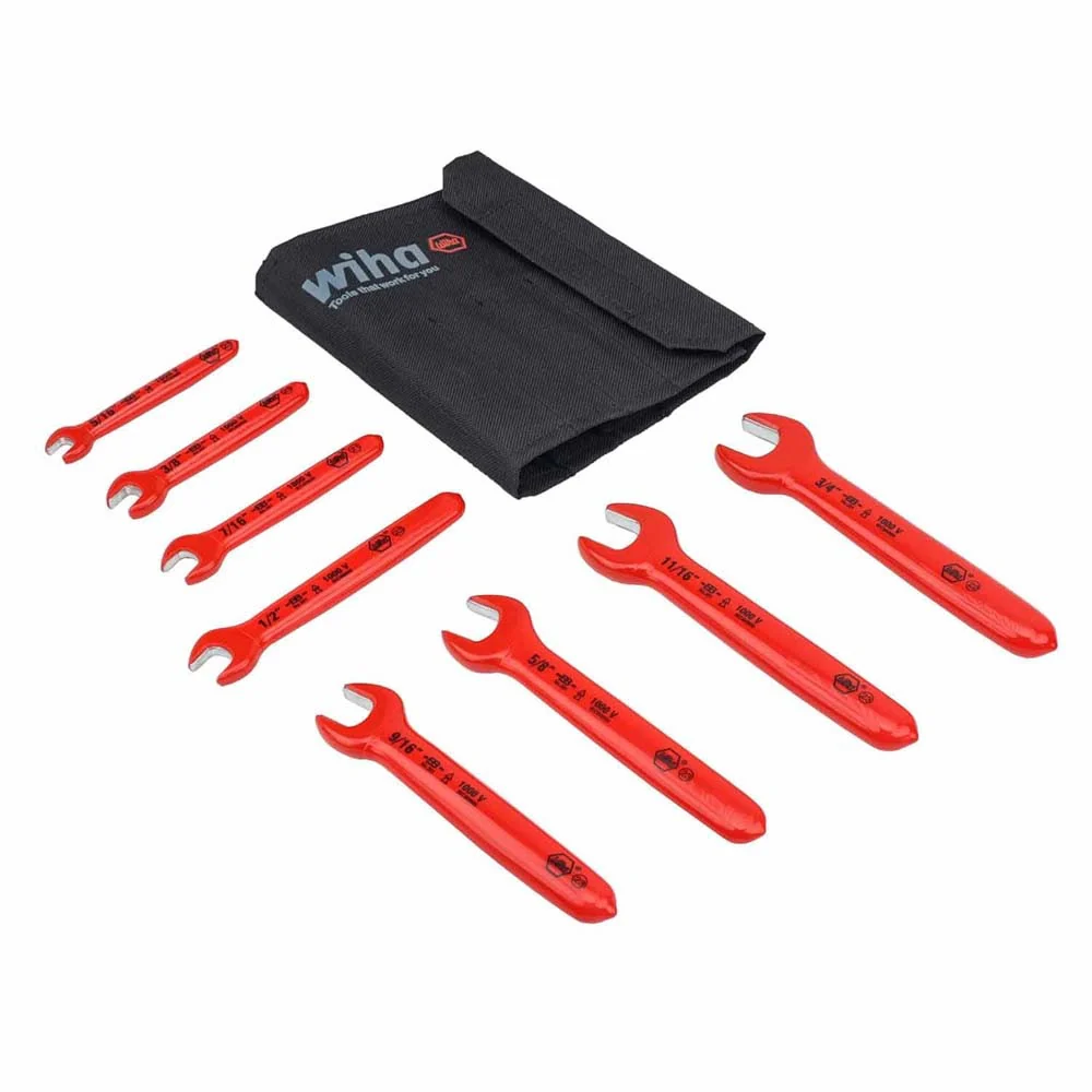Wiha 20192 8 Piece Insulated Open End Wrench Set - SAE - Moutools