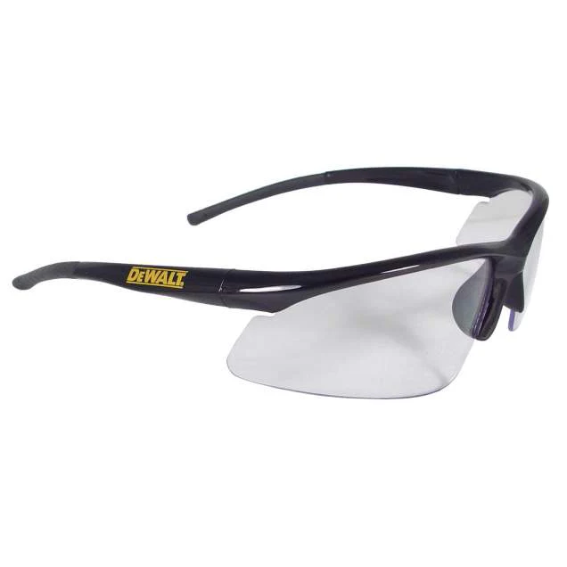 Dewalt DPG51-1D Radius Safety Glasses, Black Frame, Clear Lens - Moutools