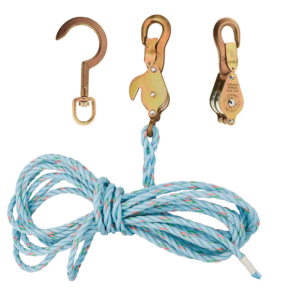 Klein Tools 1802-30SSR Block and Tackle 259 Anchor Hook Spliced - Moutools