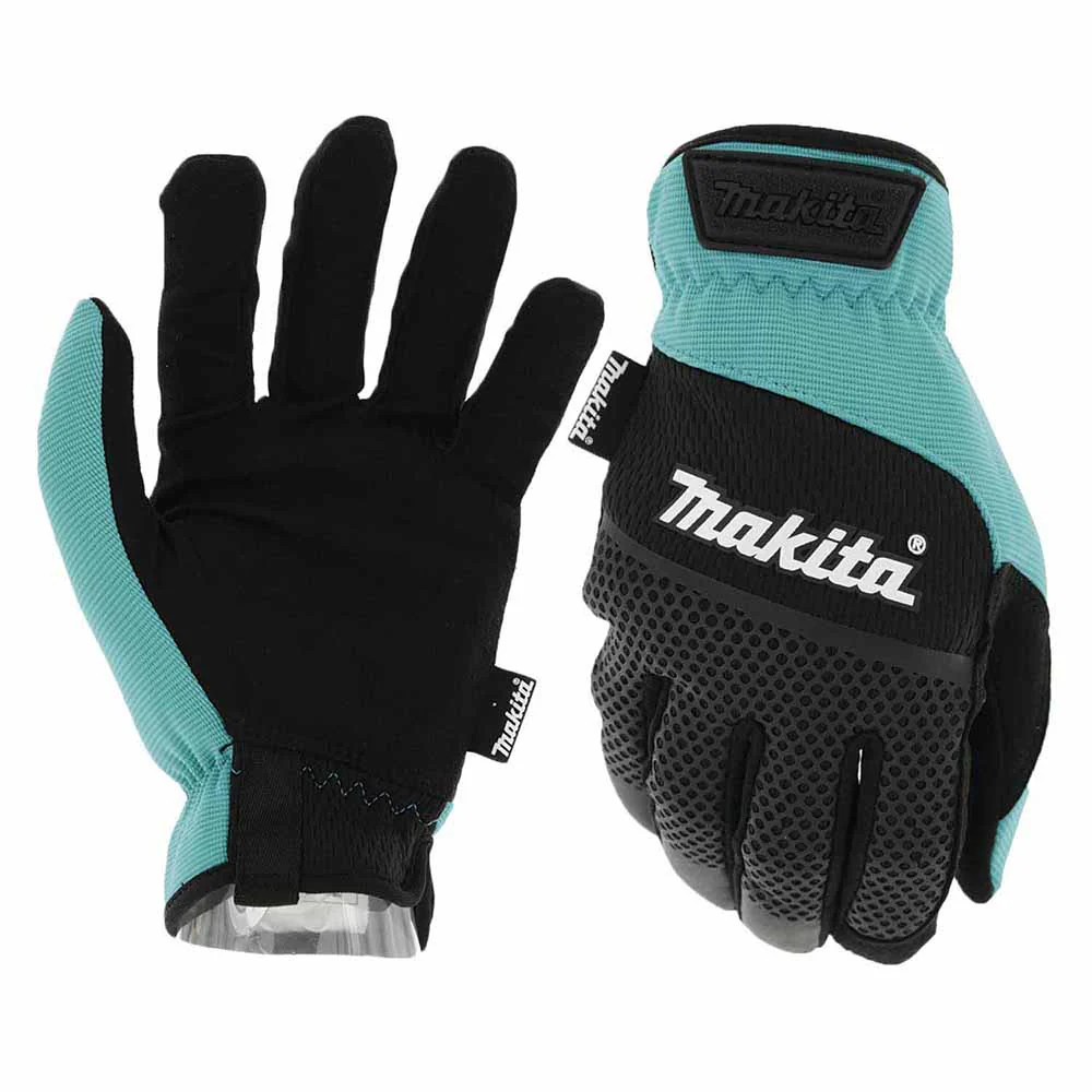 Makita T-04151 Open Cuff Flexible Protection Utility Work Gloves (Medium) - Moutools