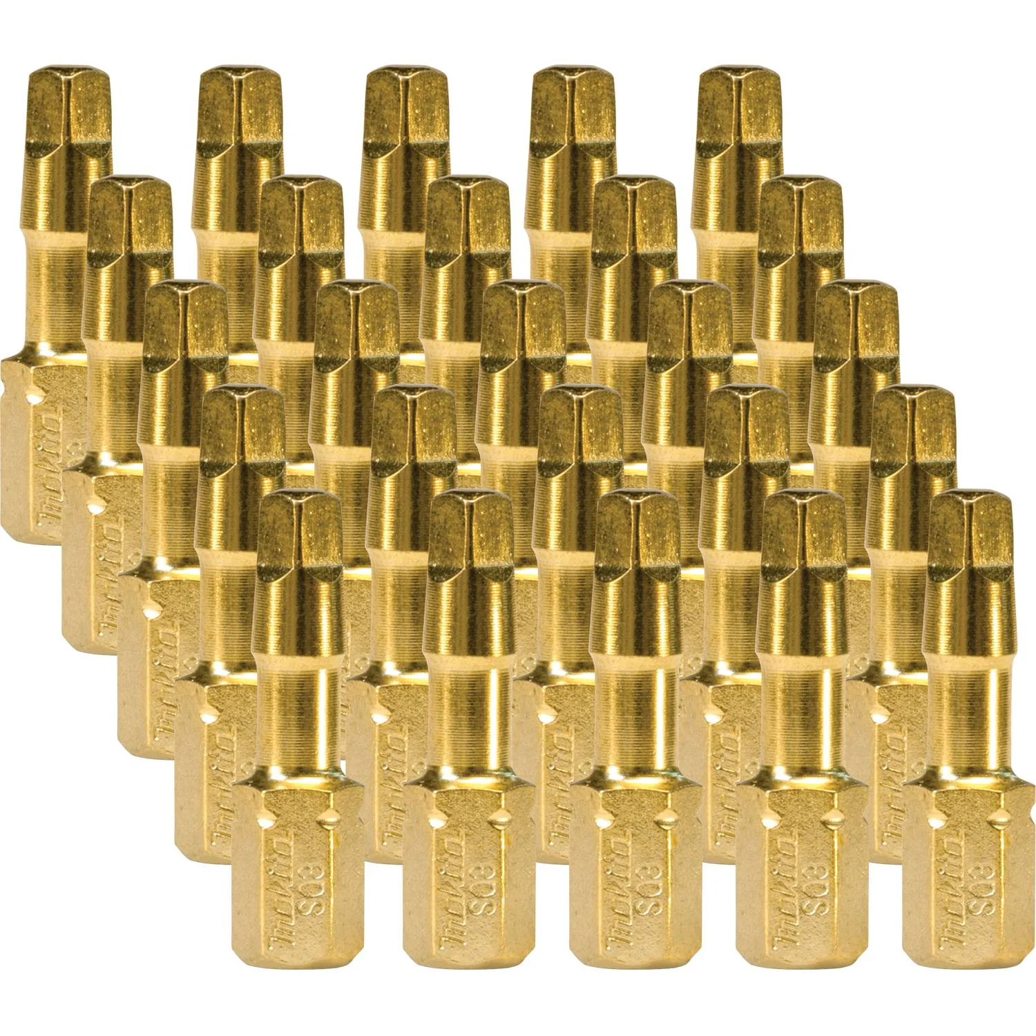 Makita B-44747 Impact GOLD #2 Square Insert Bit, 25 Pack - Moutools