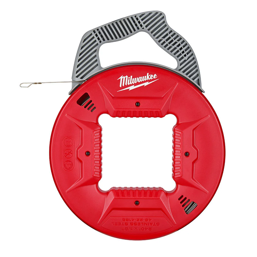 Milwaukee 48-22-4188 240 ft. x 1/8 in. Stainless Steel Fish Tape - Moutools