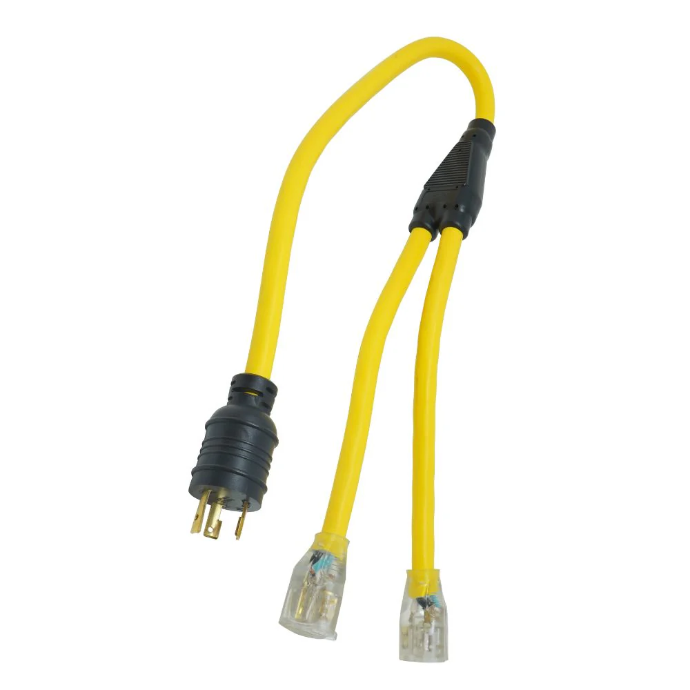 Southwire 19158802 10/3 STW GENERATOR ADAPTER - L5-30 PLUG TO 5-20 LIGHTED RECEPTACLE - Moutools