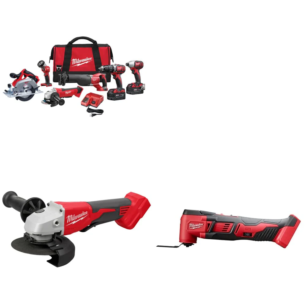 Milwaukee 2696-26 M18™ 6-Tool Combo Kit w/ FREE 2686-20 M18 Grinder & Multi-Tool - Moutools