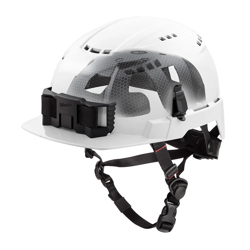 Milwaukee 48-73-1364 BOLT White Front Brim Vented Safety Helmet with IMPACT ARMOR Liner (USA) - Type 2, Class C - Moutools