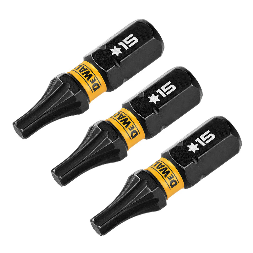 DeWalt DWAF1TX15IR3 T15 FLEXTORQ 1/4 x 1in Impact Driver Bits, 3-Pack - Moutools