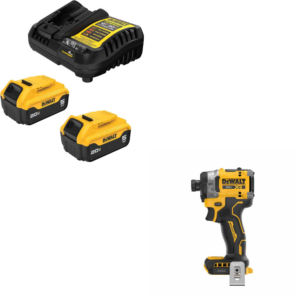 DeWalt DCB205-2C 20V MAX XR Starter Kit W/ FREE DCF860B 20V Max XR Impact Driver - Moutools