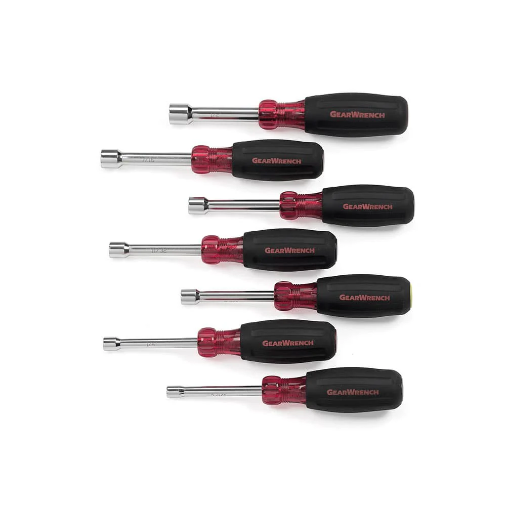 GearWrench 82765 7 Pc. SAE Hollow Shaft Cushion Grip Nutdriver Set - Moutools