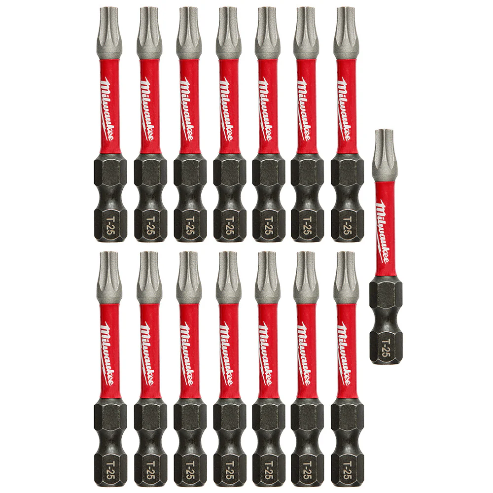Milwaukee 48-32-5015 SHOCKWAVE™ 2 in. Impact T25 Power Bits (15 Pack) - Moutools
