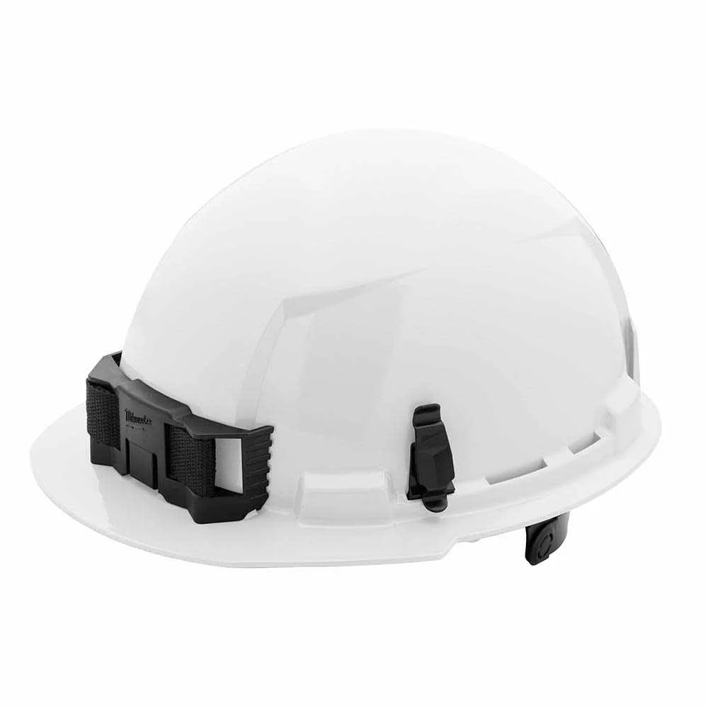 Milwaukee 48-73-1120 White Front Brim Hard Hat with 6PT Ratcheting Suspension – Type 1 Class E - Moutools