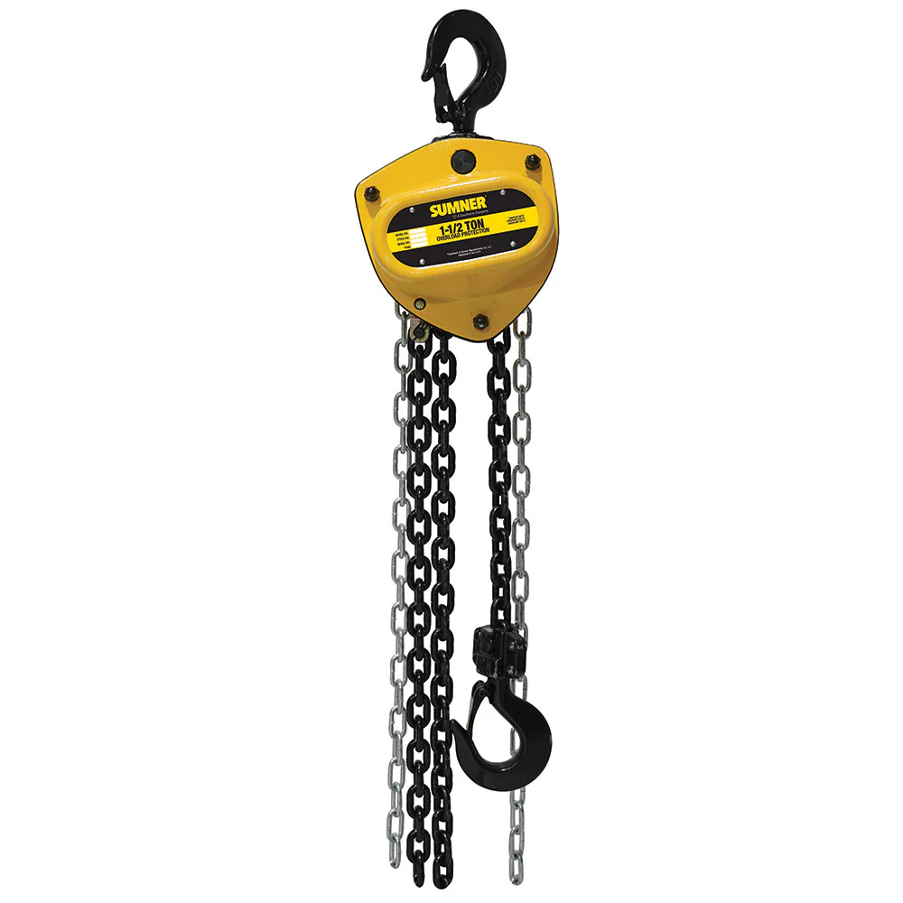 Sumner PCB150C10WO 1-1/2T Chain Hoist 10' Lift and Overload Protection - Moutools
