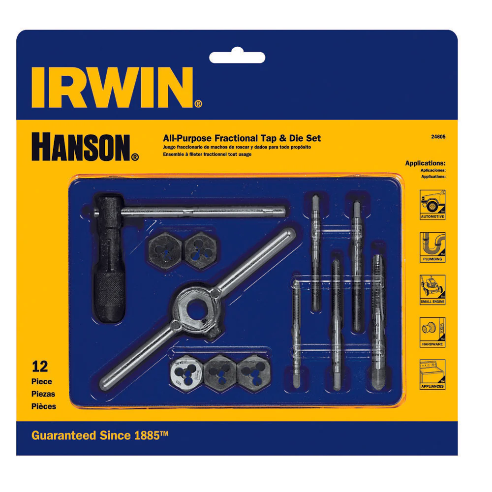 Irwin 24605 Fractional Tap and Hexagon Die -Best 5 Set - Moutools