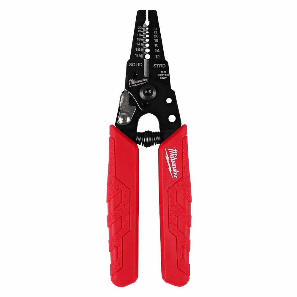 Milwaukee 48-22-3044 10-24 AWG Compact Comfort Grip Wire Stripper & Cutter - Moutools