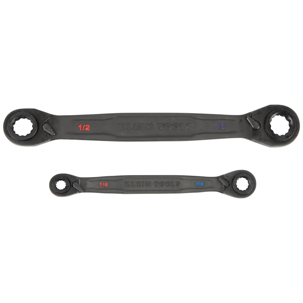 Klein 68216 4-in-1 Ratcheting Wrench Set, SAE, 2-Piece - Moutools