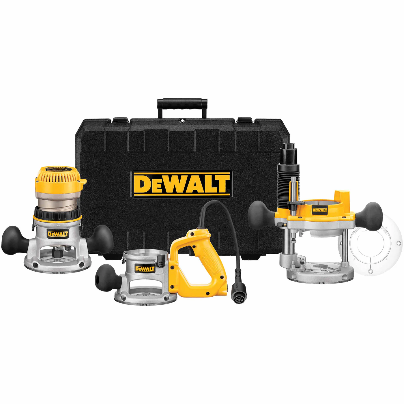 DeWalt DW618B3 2-1/4 HP Heavy-Duty Three Base Router Kit - Moutools