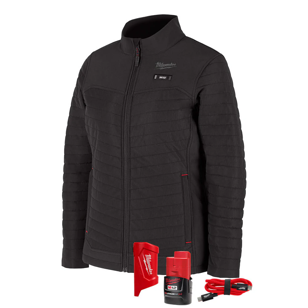 Milwaukee F102B-21 M12 Women's Black Axis Jacket with (1) 3.0 Ah Battery and Charger - Moutools