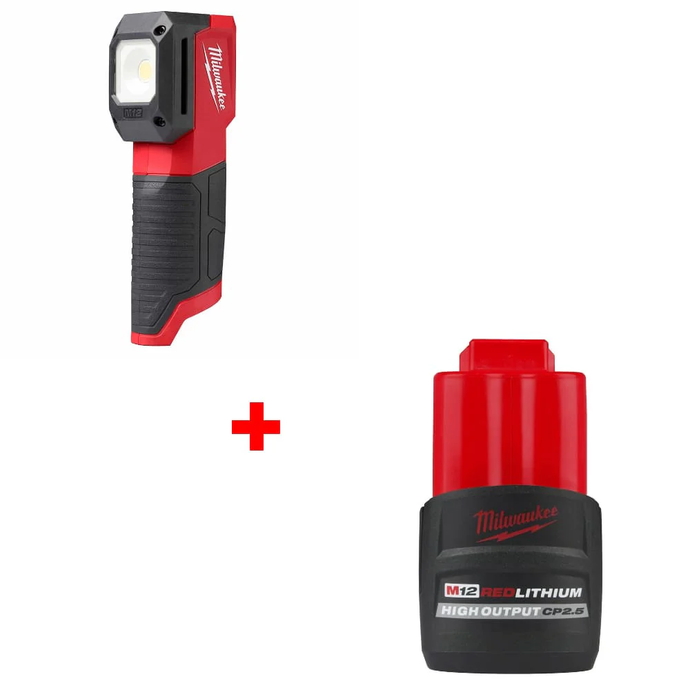 Milwaukee 2127-20 M12 Match Light w/ 48-11-2425 M12 CP2.5 Battery Pack - Moutools
