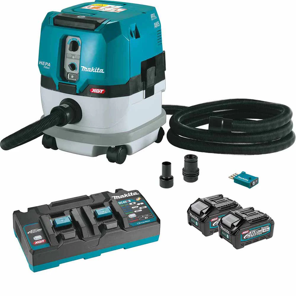 Makita GCV02PMU 40V max XGT Brushless Cordless 2.1 Gallon HEPA Filter Dry Dust Extractor Kit, AWS (4.0Ah) - Moutools