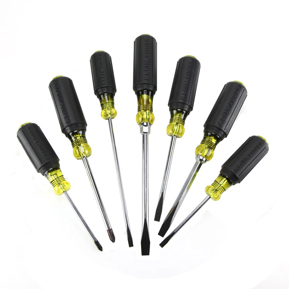 Klein 85076 Screwdriver Set, Slotted and Phillips, 7-Piece - Moutools