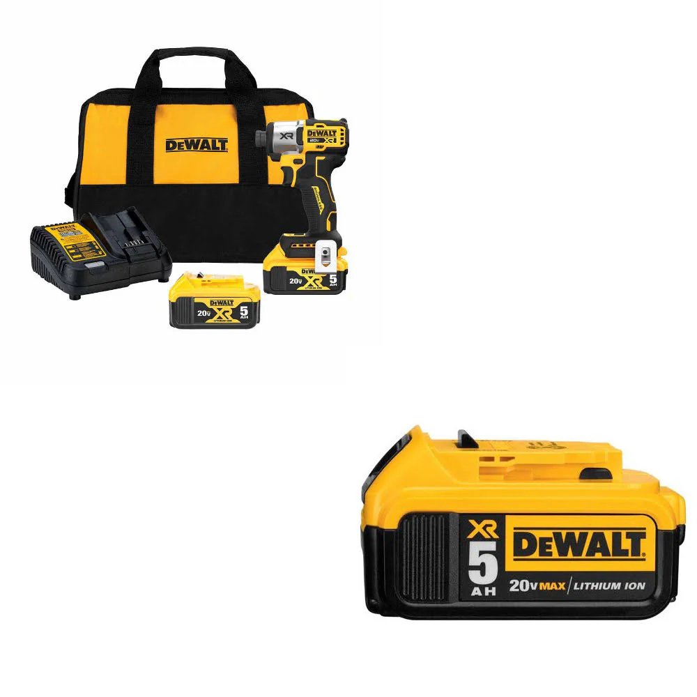 DeWalt DCF845P2 20V MAX XR Impact Driver Kit W/ FREE DCB205 20V MAX Battery Pack - Moutools