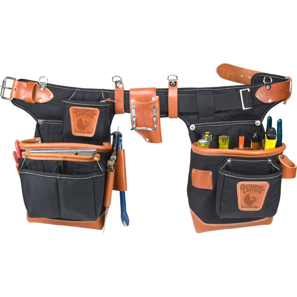 Occidental Leather 9850 Adjust-to-Fit FatLip Tool Belt Set - Black - Moutools