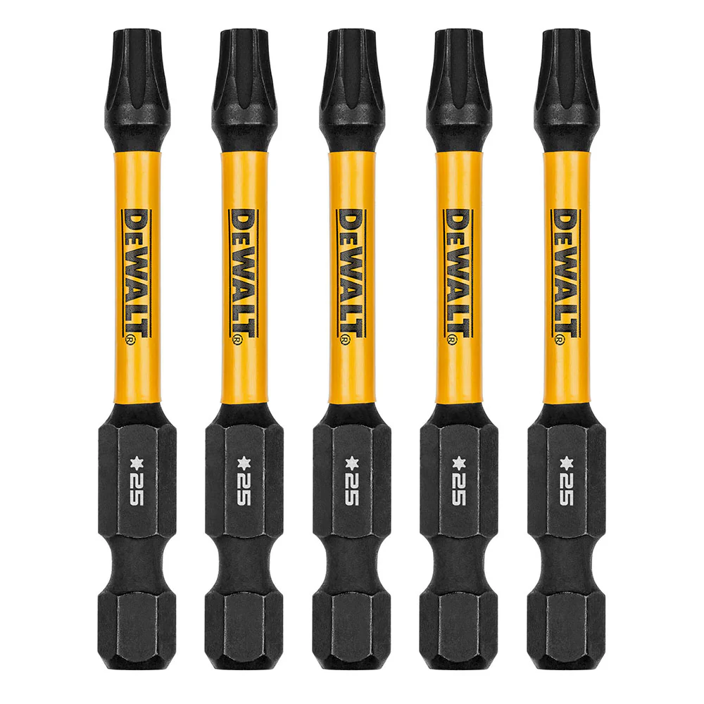 DeWalt DWAF2TX25IR5 T25 FLEXTORQ 1/4 x 2-1/4in Impact Driver Bits, 5-Pack - Moutools