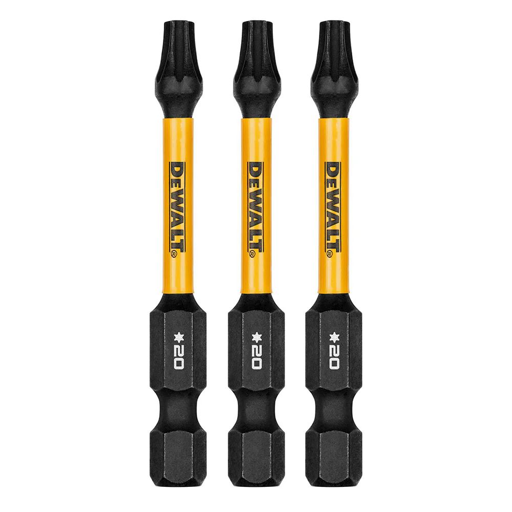DeWalt DWAF2TX20IR3 T20 FLEXTORQ 1/4 x 2.25in Impact Driver Bits, 3-Pack - Moutools
